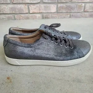 Birkenstock ARRAN Silver Leather Lace up Sneakers 9